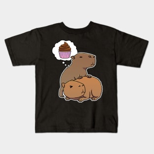 Capybara hungry for a Cupcakes Kids T-Shirt